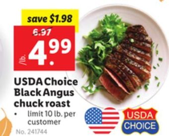 Lidl Usda choice black angus chuck roast offer