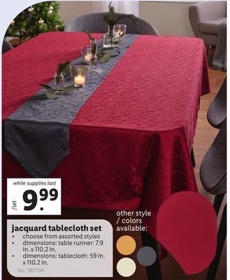 Lidl Jacquard tablecloth set offer