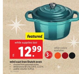 Lidl Mini cast iron dutch oven offer