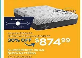 Slumberland Furniture Slumbercrest rilian queen mattress offer