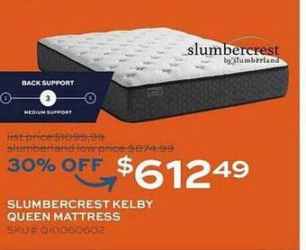 Slumberland Furniture Slumbercrest kelby queen mattress offer