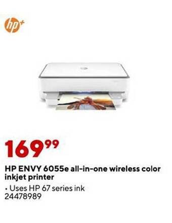 Staples Hp envy 6055e all-in-one wireless color inkjet printer offer