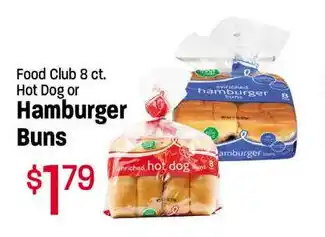 Hamburger Buns Food Club 8 ct.