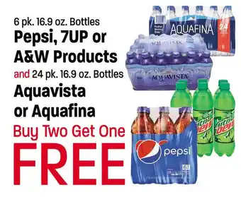 Pepsi, 7 UP or A&W Products, Aquavista or Aquafina
