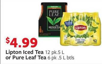 Fareway Lipton Iced Tea Or Pure Leaf Tea offer