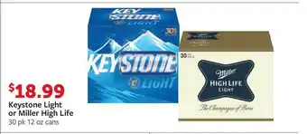 Fareway Keystone Light Or Miller High Life offer