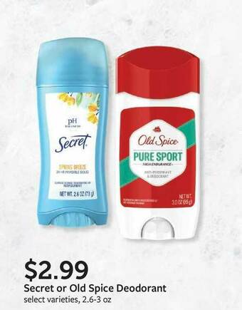 Fareway Secret Or Old Spice Deodorant offer