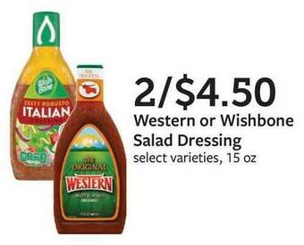 Fareway Western Or Wishbone Salad Dressing offer