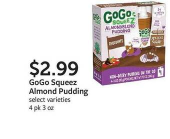 Fareway Gogo Squeez Almond Pudding offer