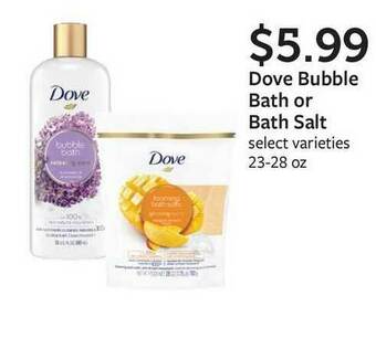 Fareway Dove Bubble Bath Or Bath Salt offer