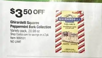 Costco Ghirardelli squares peppermint bark collection offer