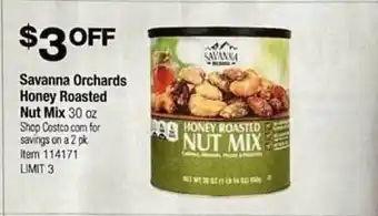Costco Savanna orchards honey roasted nut mix offer