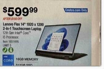 Costco Lenovo flex 14 offer
