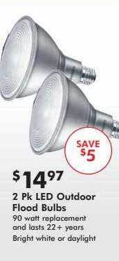 Valu Home Centers 2 pk led outdoor flood bulbs offer