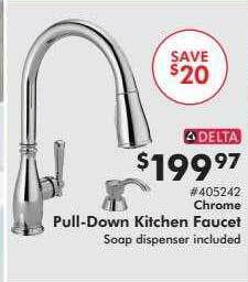 Valu Home Centers Chrome pull-down kitchen faucet delta offer