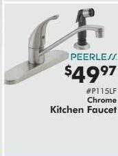 Valu Home Centers Chrome kitchen faucet peerless offer