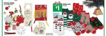 Dollar General Christmas crafting or holiday socks assorted offer