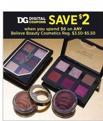 Dollar General Believe beauty cosmetics offer