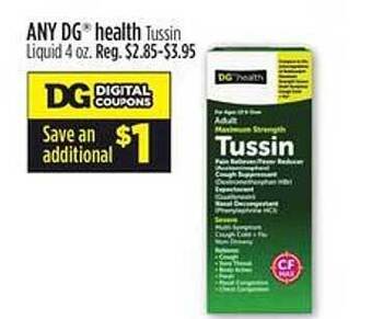 Dollar General Dg health tussin liquid offer