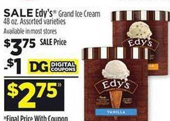 Dollar General Edy's grand ice cream offer