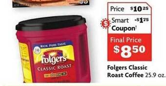 Family Dollar Folgers classic roast coffee offer