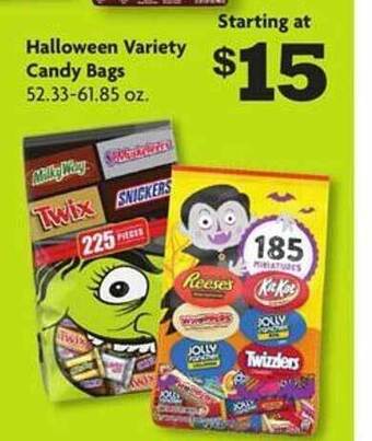 Family Dollar Halloween variety candy bags offer