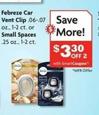 Family Dollar Febreze car vent clip or small spaces offer