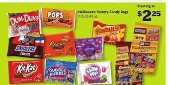 Family Dollar Halloween variety candy bags offer