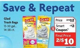 Family Dollar Glad trash bags offer