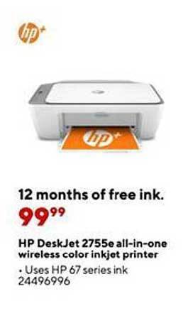 Staples Hp deskjet 2755e all-in-one wireless color inkjet printer offer