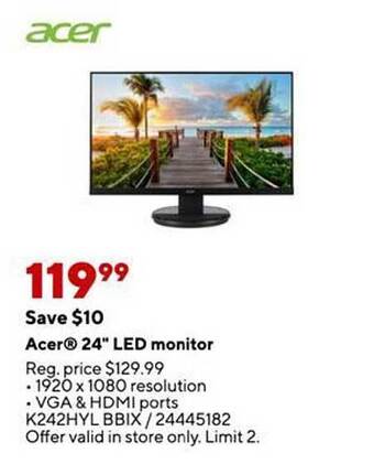Staples Acer 24 offer