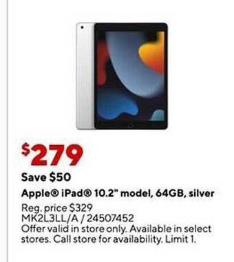 Staples Apple ipad 10.2 offer