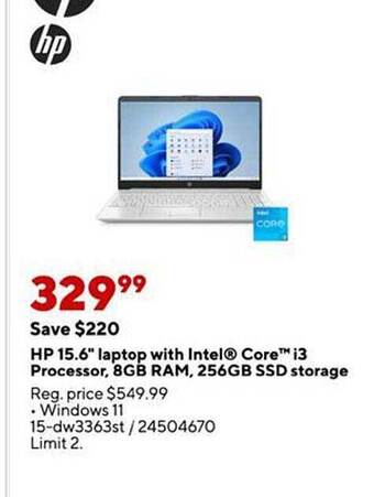 Staples Hp 15.6 offer