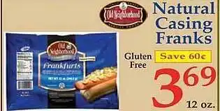 Market Basket Natural casing franks offer