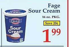Market Basket Fage sour cream offer