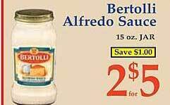 Market Basket Bertolli alfredo sauce offer