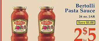 Market Basket Bertolli pasta sauce offer