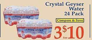 Market Basket Crystal geyser water 24 pack offer