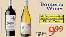 Market Basket Bonterra wines offer