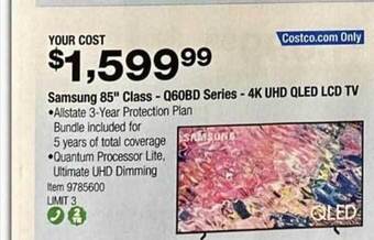 Costco Samsung 85 offer