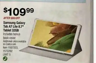 Costco Samsung galaxy tab a7 lite 8.7 offer