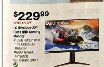Costco Lg ultragear 32 offer