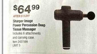 Costco Sharper image power percussion deep tissue massager offer