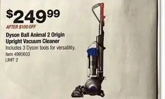 Costco Dyson ball animal 2 origin upright vacuum cleaner offer