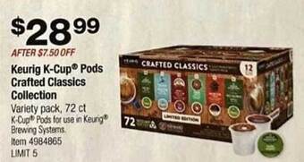 Costco Keurig k-cup pods crafted classics collection offer
