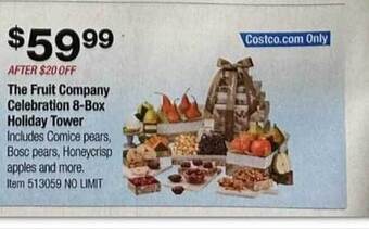 Costco The fruit company celebration 8-box holiday tower offer