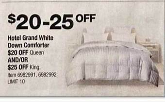 Costco Hotel grand white down comforter offer