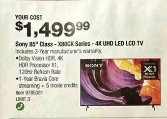 Costco Sony 85 offer