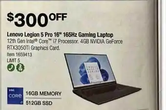 Costco Lenovo legion 5 pro 16 offer