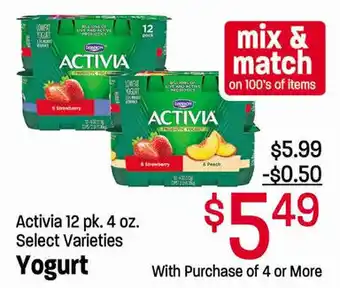 Yogurt Activia 12 pk. 4 oz.